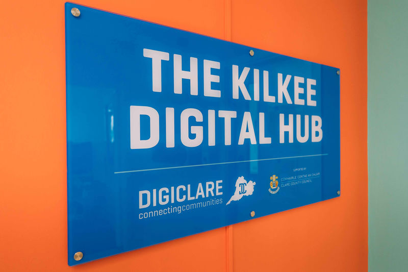 A sign with the text "The Kilkee Digital Hub"